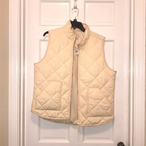 J. Crew quilted cream vest